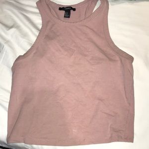 Forever 21 Baby pink and navy blue halter top